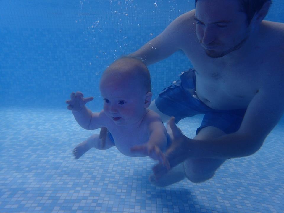 Taking my son swimming